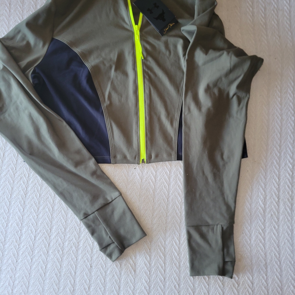 Under Armour Olive and Neon Green Gym Jacket